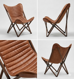 Load image into Gallery viewer, Genuine Leather Butterfly Chair