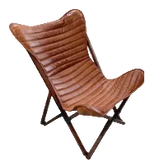 Load image into Gallery viewer, Genuine Leather Butterfly Chair