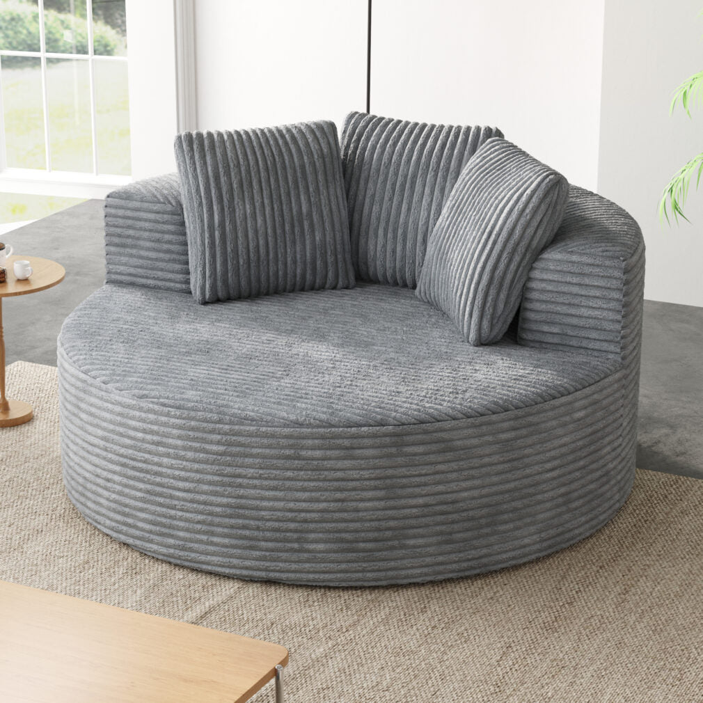 Luxe Round Corduroy Lounge Chair