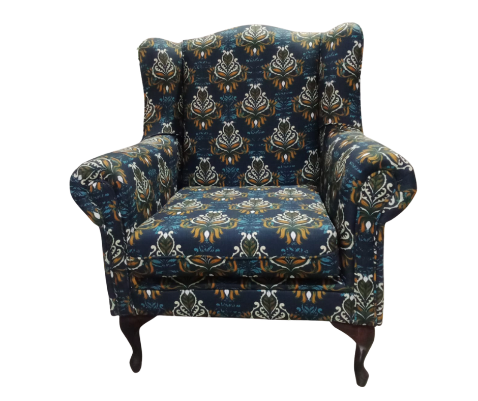 Velvet Vintage Wingback Chair