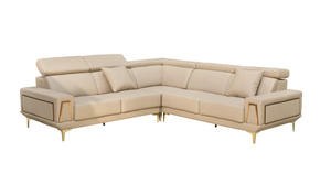 Plush Genuine Leather Couch