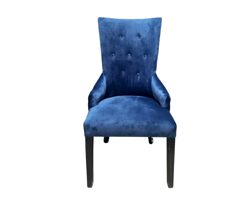 Royal Blue Button Dining Chairs