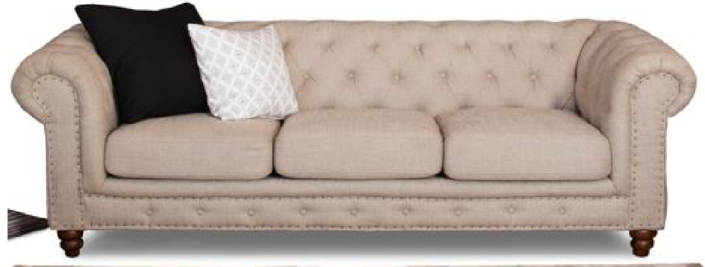 Chesterfield Fabric 3 Seater